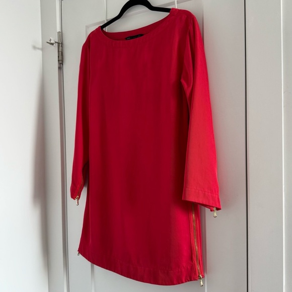 Marc Jacobs red long sleeve mini dress with zip detail - size Medium (M) - Picture 2 of 4